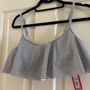 Navy and white xhileration bikini top